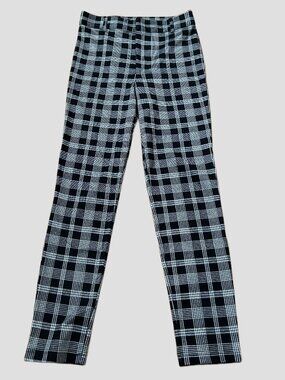 FOREVER 21 WOMEN'S BLACK/WHITE PLAID PANTS SIZE M